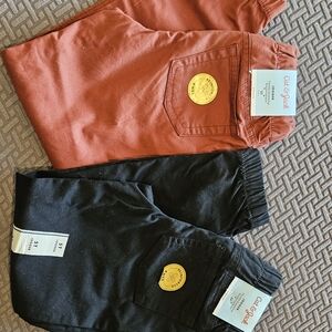 Cat & Jack Kids Joggers, 2 Pair - Rust and Black